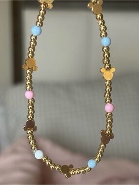 14K Gold Filled Beaded Mickey Bracelet